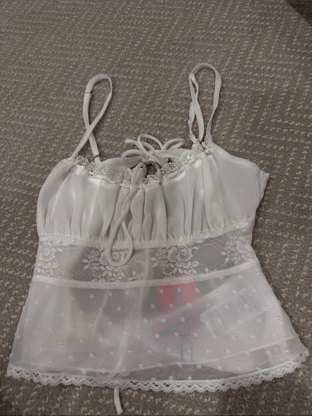 Edikted White Sheer Lace Camisole